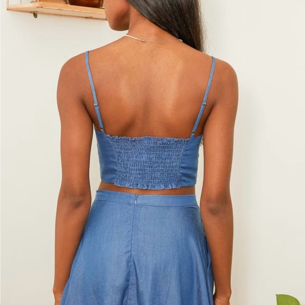 NWT Lulu’s Accompany Me Blue Chambray Two-Piece Dress - Picture 6 of 16